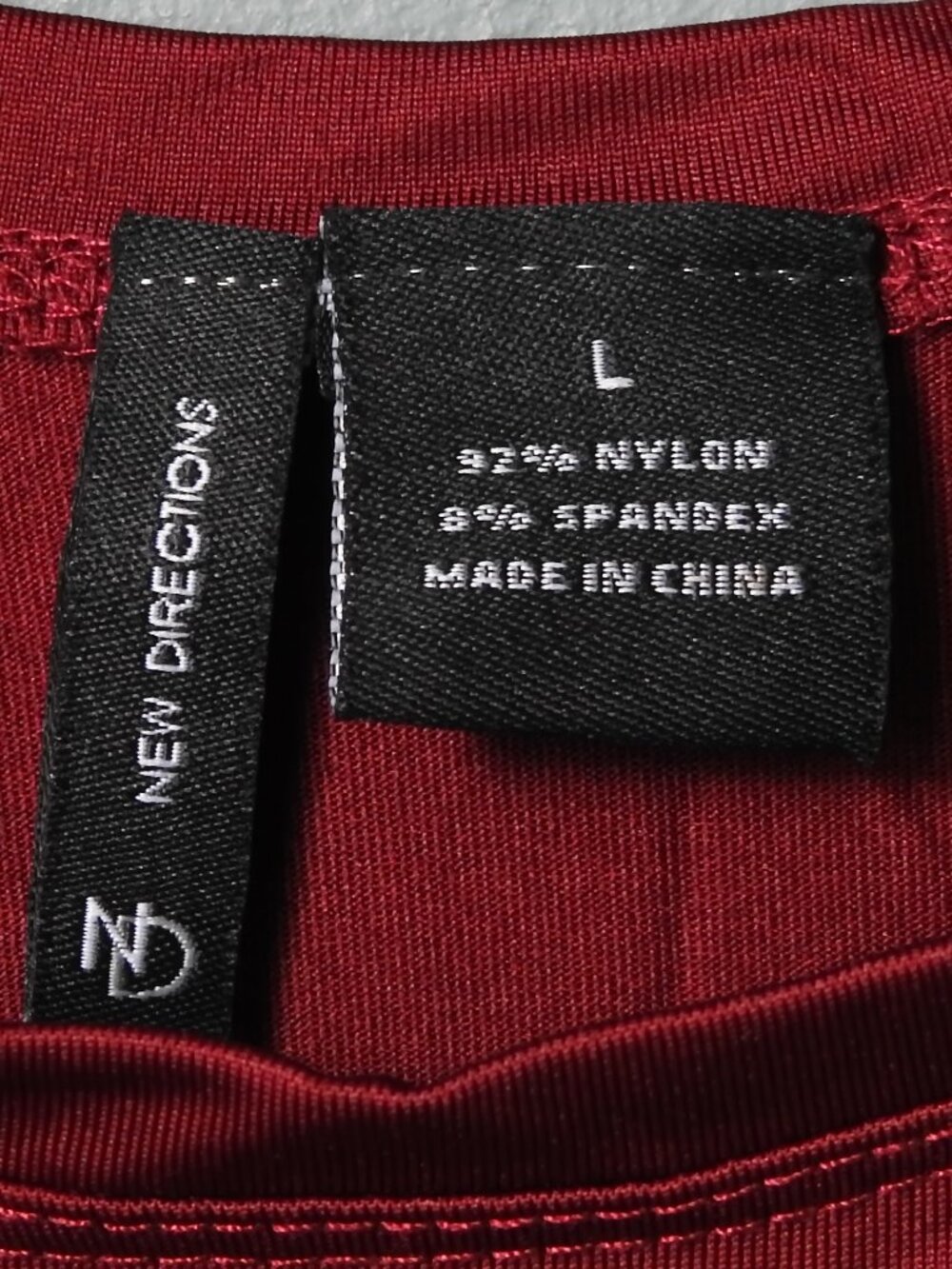 New Directions Nylon Tank Top/Cami - Large Burgundy Red - Picture 4 of 4